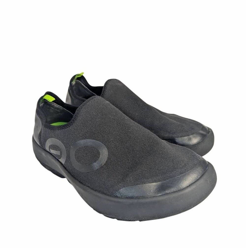 OOFOS Black knit OOMG EEZEE slip on comfort shoes mens 9
